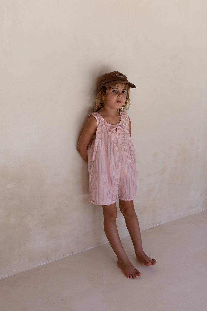 Sadie Overalls|Pink Stripe