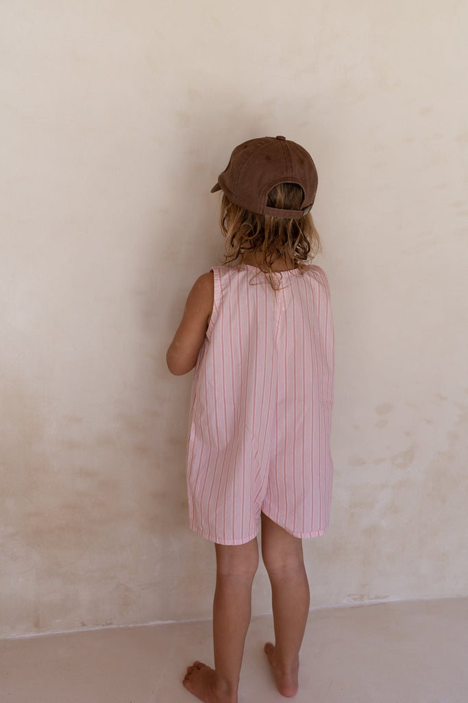 Sadie Overalls|Pink Stripe